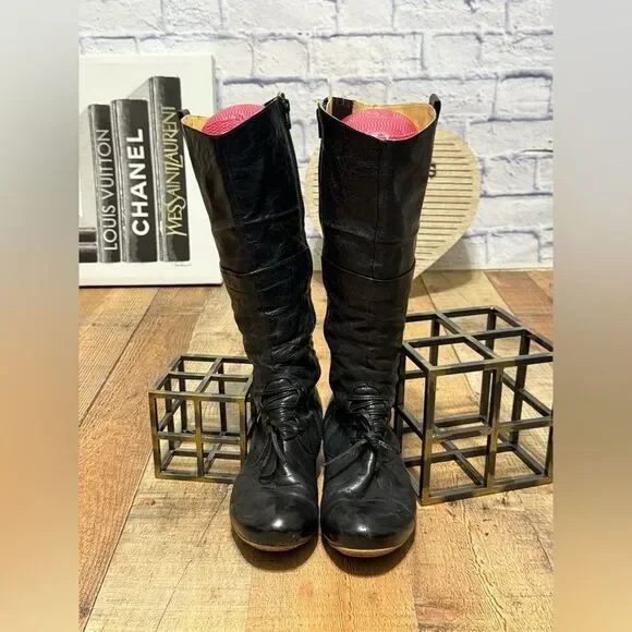 Vintage Prophecy Heeled Leather Boots Goth Steampunk Victorian black